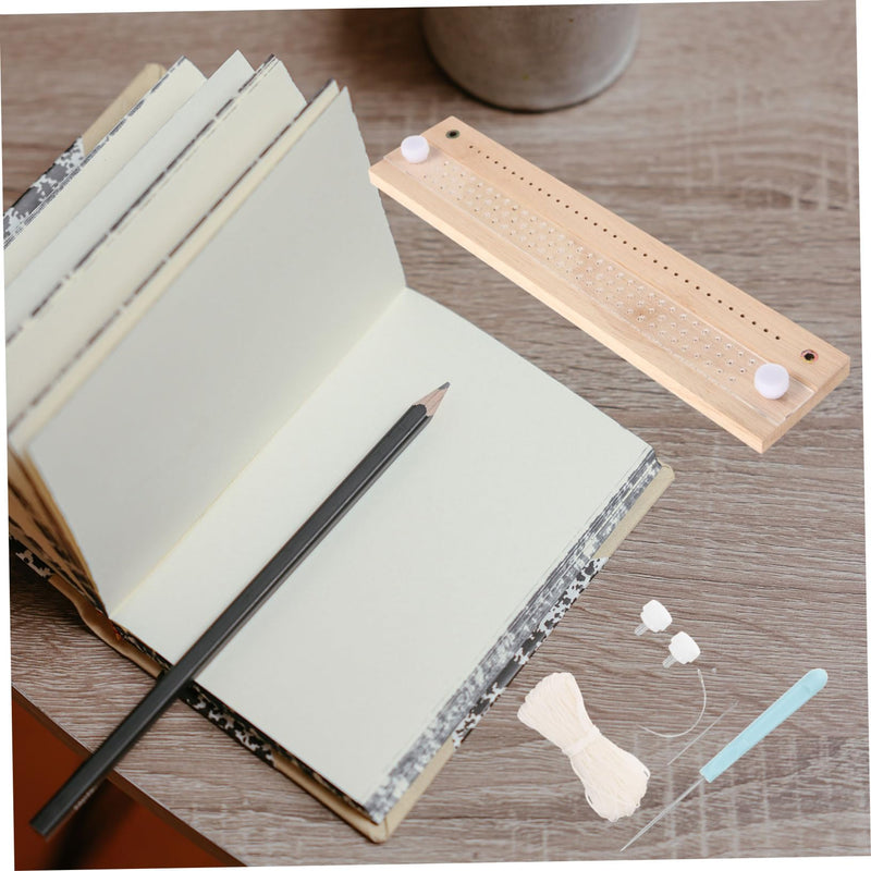 DIY Book Binding Kit - Metal & Wood Signature Punching Tool for Journals, Notebooks, Paper Binding - Adjustable Stitching Cradle for Precise Hole Punching, Ideal for Handmade Projects
