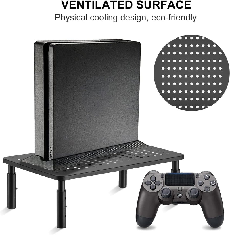 suptek Computer Monitor Stand Riser,Monitor Riser for Laptop, Printer, Notebook and All Flat Screen TV Display with Vented Platform,3 Height Adjustable Laptop Riser,1 Pack,Black(MST003) Ventilated Monitor Stand 1 Pack