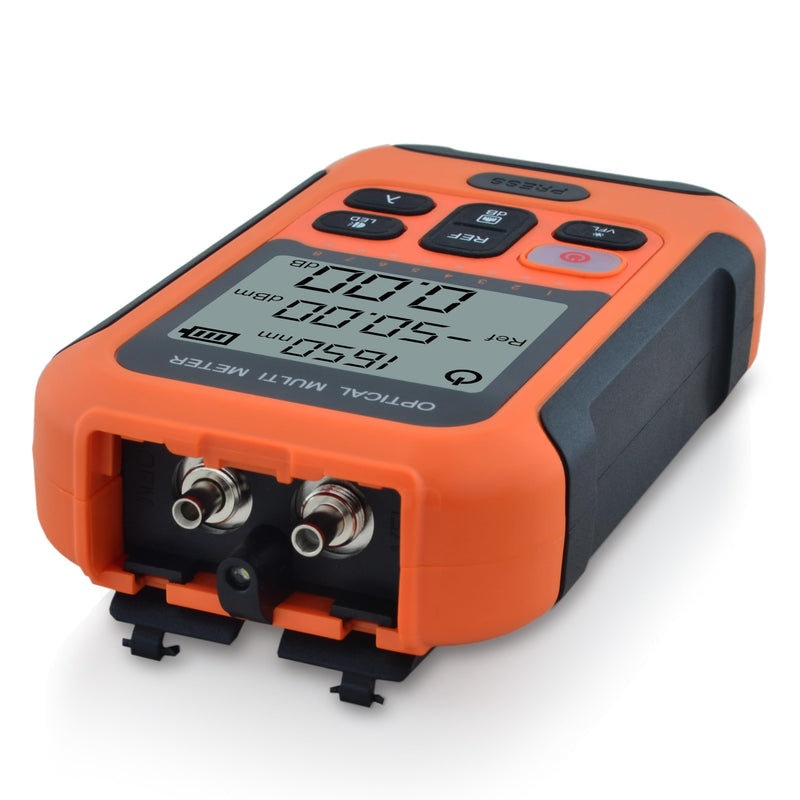 800nm to 1700nm OPM -50dBm to +26dBm Optical Fiber Power Meter Tester Integrated 20km 650nm VFL Compatible with FC+SC+LC+ST-SS103PVC13 SS103PVC13(800~1700nm/-50~+26dBm OPM)