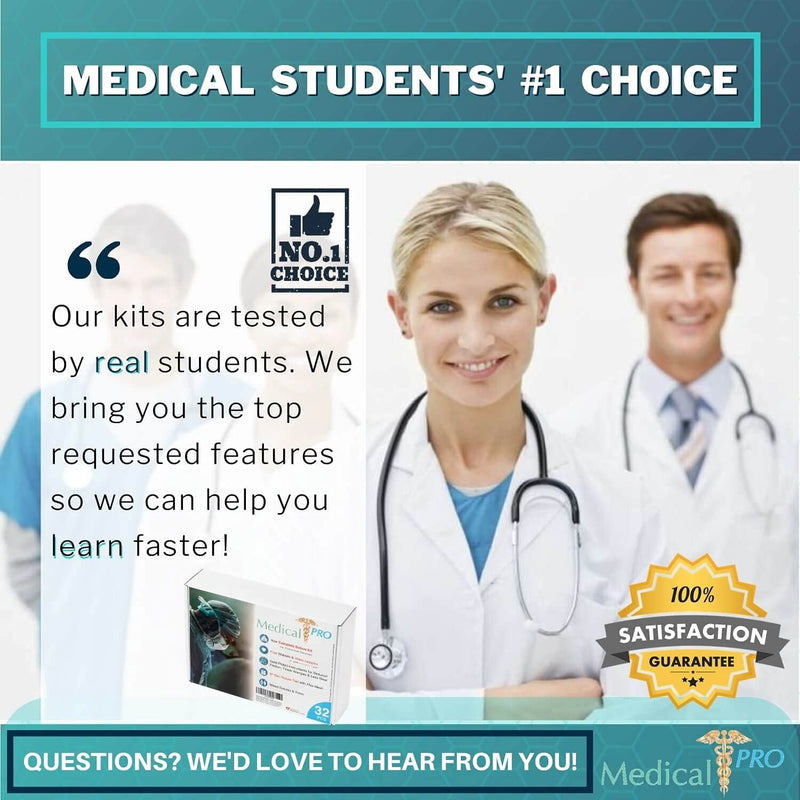 Medical Pro Full Suture Kit - Premium Suture Practice Kit with Tools and Suture Pad - Ideal Suture Kit for Medical Students - Complete Suturing Kit with Medical Grade Sutures - Surgical Training