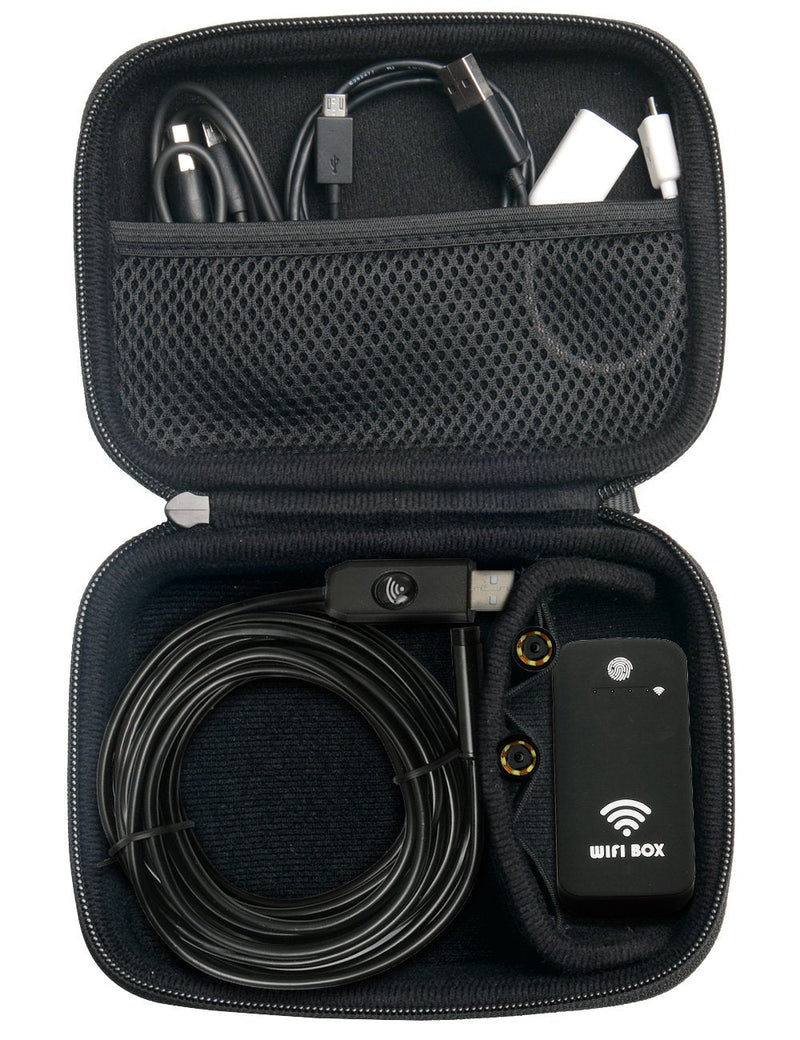 Professional Borescope Camera Case for Depstech USB, Wireless Endoscope, Goodan, Shekar, Pancellent, Fantronics, Sokos, BlueFire, Smart Divider, Designed Accessories Pockets for USB, Side View Mirror