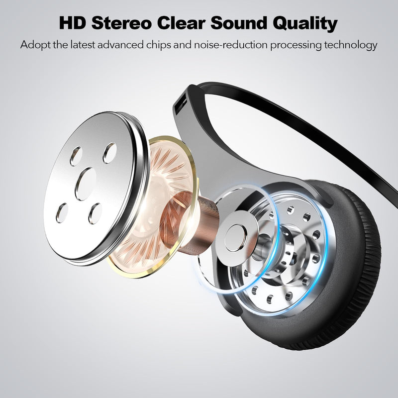 USB Headset with Microphone, Computer USB & Type-C Headphones with Noise Canceling Mic for PC Laptop Wired On-Ear Phone Headsets with Mute for Office, Call Center, Video Meeting, Chat 382