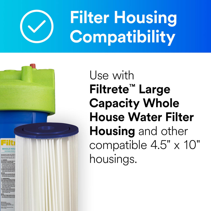 Filtrete Large Capacity Pleated Whole House Water Filter System 3WH-HDPL-F01 (Pack of 2) Replacement Filter (Pack of 2) 30 Microns