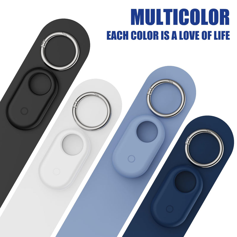 [4 Pack] Silicone Case for Samsung SmartTag2 with Galaxy Smart Tag 2 Keychain - Full Body Shockproof, Anti-Scratch Cover for Backpacks, Car Keys, Luggage, Dog Collars