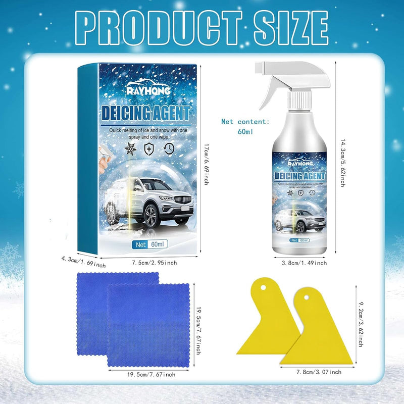 3Pcs Deicing Agent for Car Windshield, 60ml De-Icers for Car Windshield Defroster, Melting Spray, Window Snow Spray, Deicing Spray, Melting Spray, Auto Windshield Defroster Deicing Spray