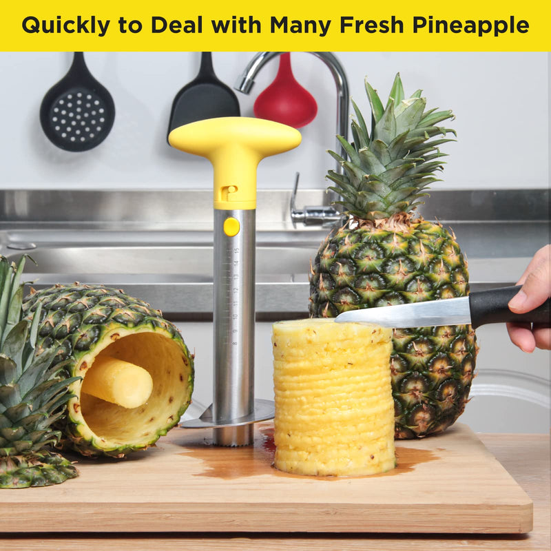 YYP Pineapple Cutter with Knife, [Upgraded, Electric & Manual] Durable Pineapple Corer with Electric Drill Accessory, Stainless Steel Fruit Peeler Knife Pineapple Slicer Core Remover Kitchen Tool Pineapple Corer with Knife