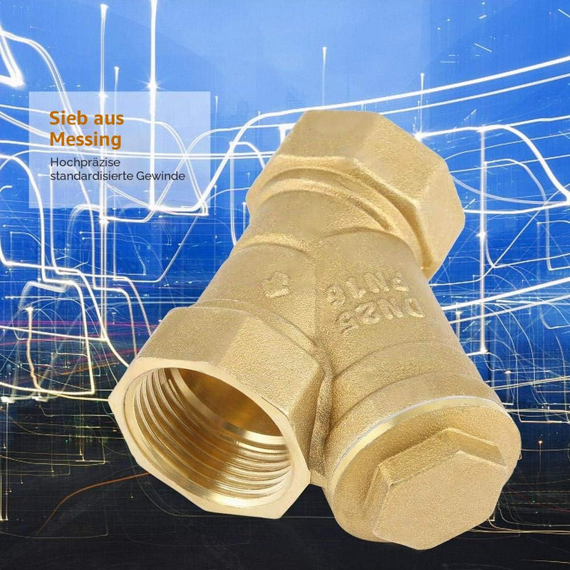 1 inch BSPP Y Shaped Brass Strainer Filter Valve Internal Thread Connection for Water Oil Separation