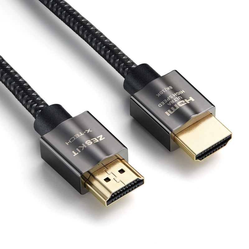 Zeskit X-Tech 48Gbps Ultra High Speed HDMI Cable 10ft, 8K60 4K120 144Hz eARC HDR HDCP 2.2 2.3 Compatible with Dolby Vision Apple TV 4K Roku Sony LG Samsung Xbox Series X RTX 3080 PS4 PS5 10 ft