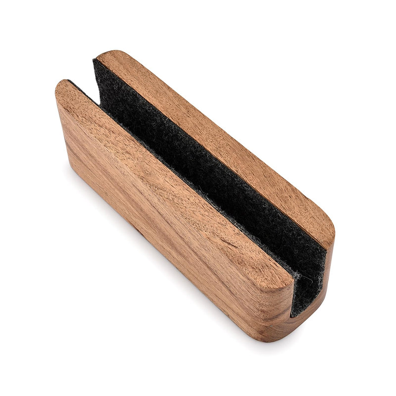 EDHAS Laptop Holder Acacia Wood Vertical Laptop Stand for Desk Compatible with Apple MacBook, Microsoft Surface, Gaming Laptops, IPad, Tablets (8" x 2.3" x 2.5")