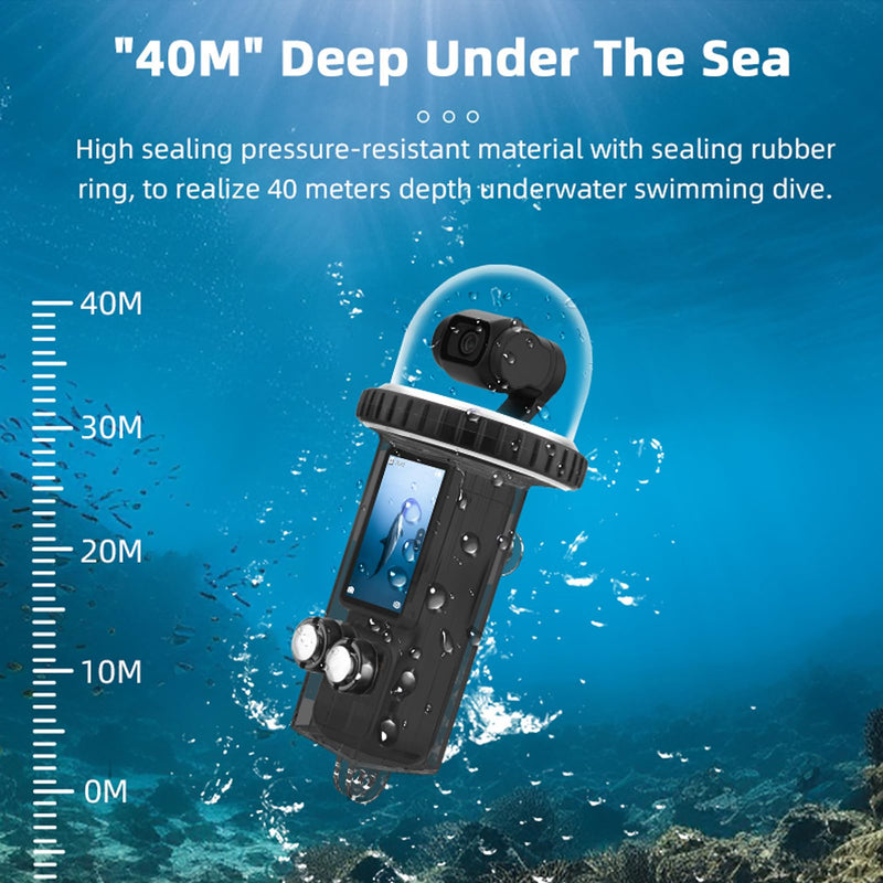 40M/131FT Waterproof Dive Case Compatible for DJI Osmo Pocket 3 Waterproof Case Protective Underwater Diving Housing Cover Shell with Accessories for Osmo Pocket 3 Action Camera