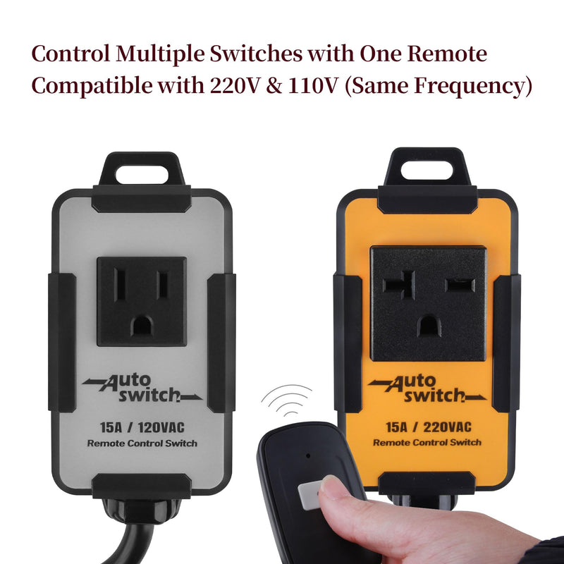 O'SKOOL 120V Wireless Remote Control Dust Collector Starter Outlet Switch (Battery Included), PTA09 One Channel