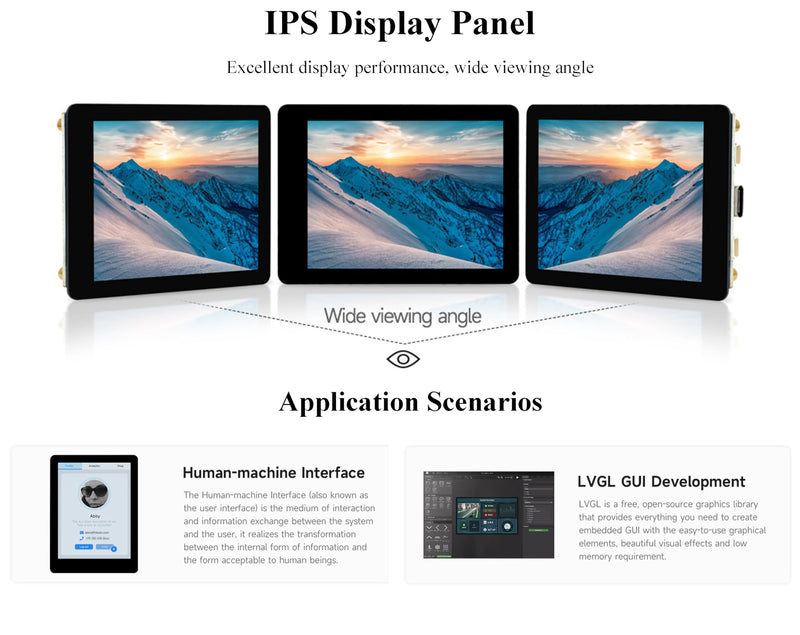 ESP32-S3 2.8inch Display Development Board, 480×640, IPS LCD, 32-bit LX7 Dual-Core Processor, Supports W-F-i & Blue-Too-th, ESP32 with Display (No Touch)