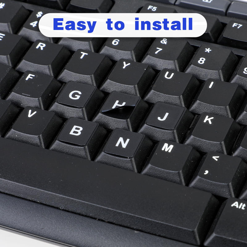 2 Pack Universal English Computer Stickers Keyboard Replacement Letters English Stickers Big Matte English Alphabet Full Set Computer Black Background with White Letteringfor Laptop Desktop