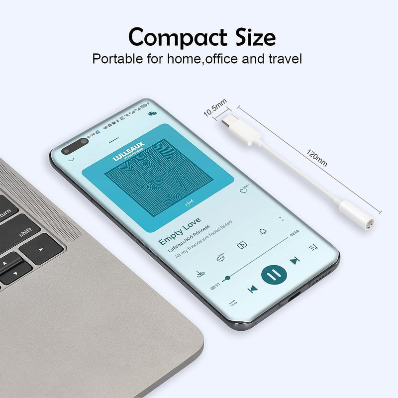 [MFi Certified] USB C to 3.5mm Headphone Jack Adapter for iPhone 15,2Pack Headphone Adapter for iPhone 15 Aux Audio Dongle Compatible with iPhone 15/15 Plus/15 Pro/15 Pro Max,Galaxy S23 S22 Ultra