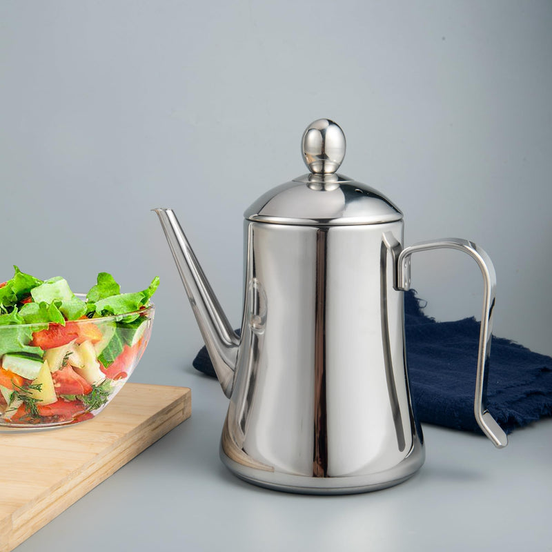 IMEEA 1 Quart Large Olive Oil Dispenser Bottle SUS304 Stainless Steel Oil Dispenser with Drip Free Spout