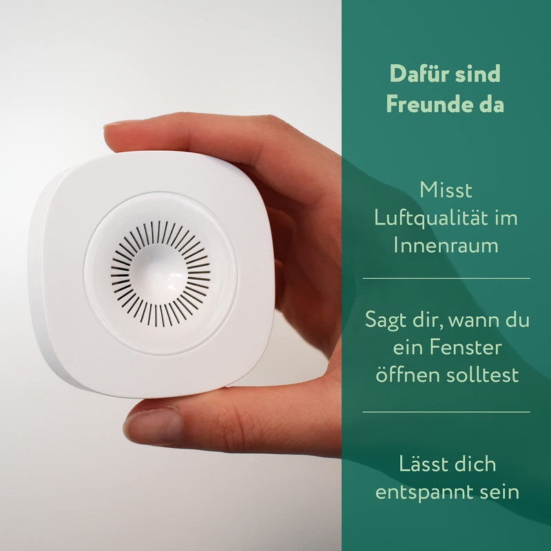 frient Air Quality Sensor | Air Quality Meter | Wireless VOC, humidity and temperature meter | battery operated | Zigbee | works with Homey and SmartThings