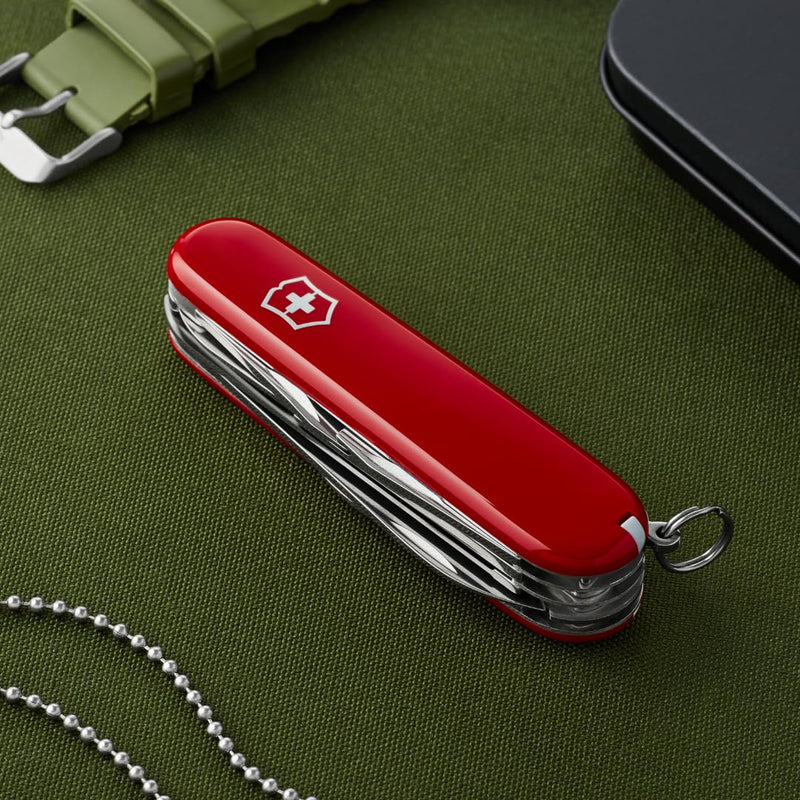 Victorinox Fieldmaster Swiss Army, 15 Function Pocket Knife, Red | Ideal for field work, camping trips and days in the garden alike