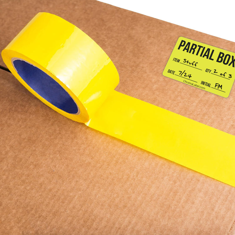 ChromaLabel 2 x 3 Inch Permanent Color-Code Rectangle Partial Box Shipping Labels, 250 Stickers/Roll, Yellow, Partial Box (Pack of 2) 2" x 3" (Pack of 2)