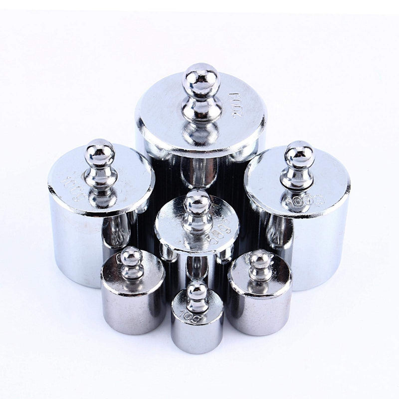 Calibration weight package, 7 pieces/set calibration weight kit jewelry 500g total weight, with plastic storage case and tweezers