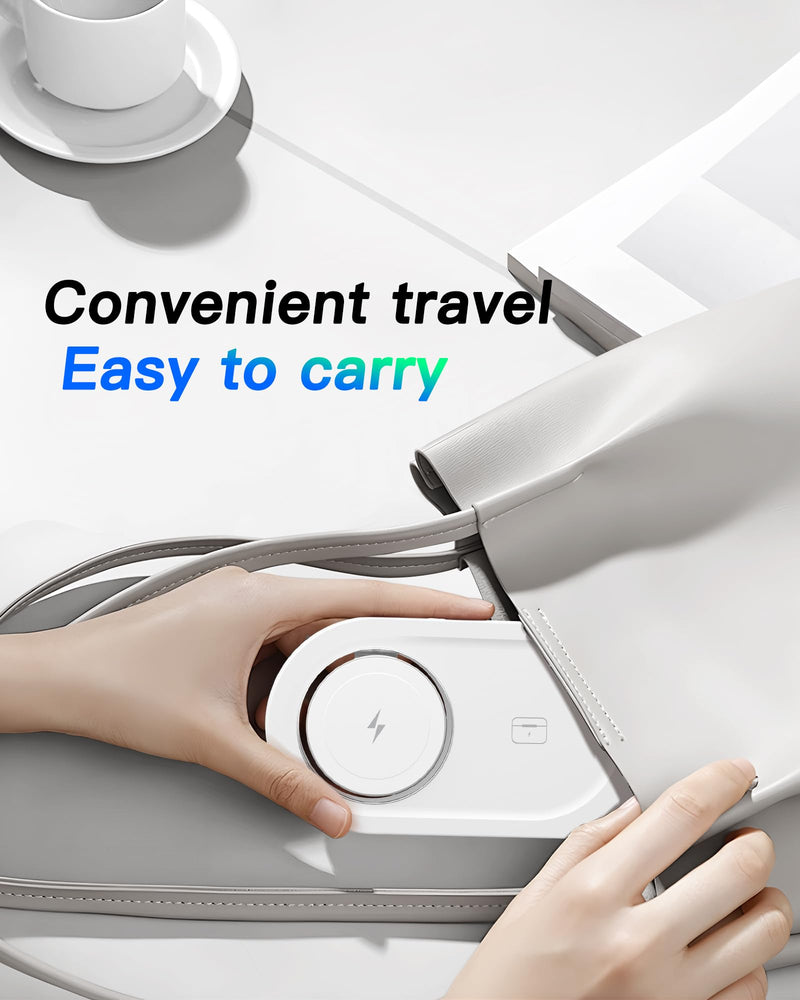 2024 Upgraded 3 in 1 Wireless Charger, Nano Magnetic iPhone Charging Station for Apple Devices, Fast Mag Safe Charging Pad for iPhone 15/14/13/12 Series & AirPods Pro & All Apple Watch Series, White