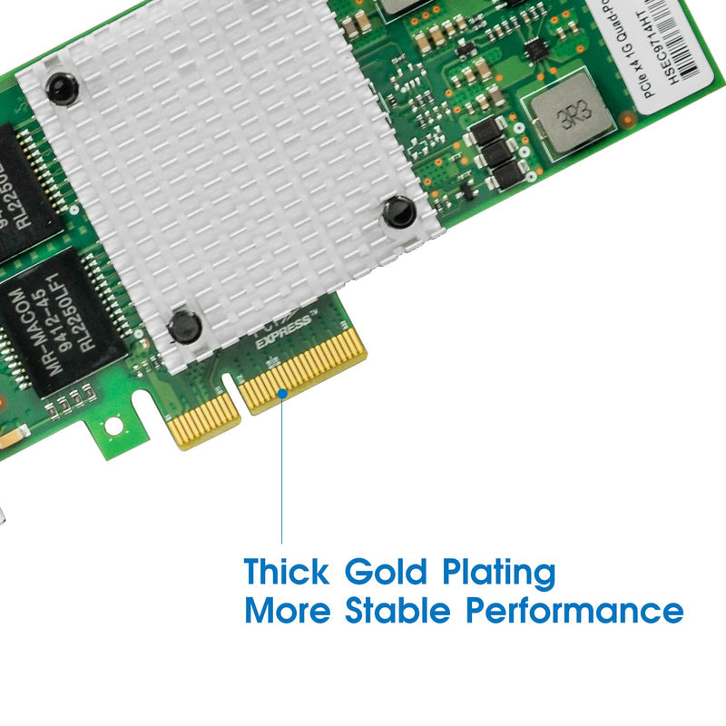 Gigabit Ethernet Network Adapter with Intel I350 Chip Ethernet PCI Express NIC Network Card Quad Copper RJ45 Ports PCI Express 2.1 X4 Compare to Intel I350-T4 Intel I350(4XRJ45)