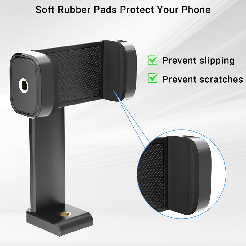 Phone Tripod Mount with 1/4" Screw Thread, 360° Rotate 180° Tilt Tripod Phone Holder Replacement with Cold Shoe, Versatile Tripod Mount Adapter for iPhone, Tripod, Selfie Stick, Camera Stand