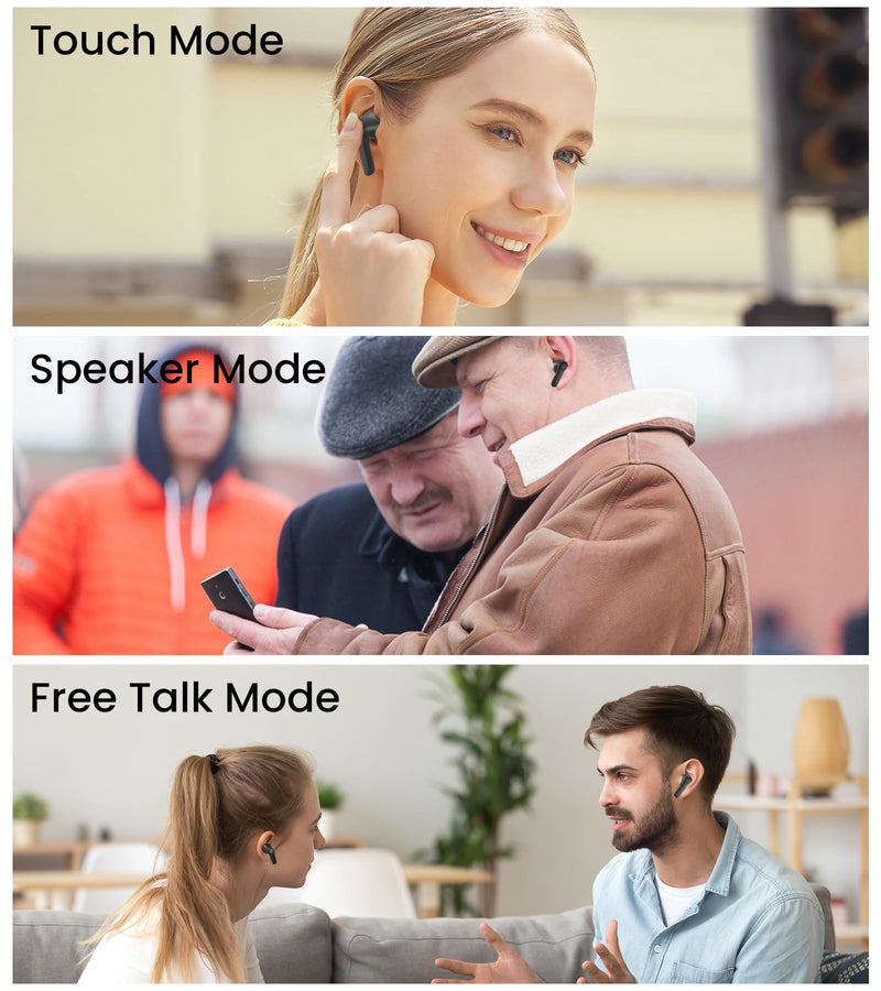 Language Translator Earbuds: 3in1 Translator Earphones 144 Languages & Accents, 8 Offline Translation Packs Translation Device in Real Time fit iOS & Android, Dark Matte Black