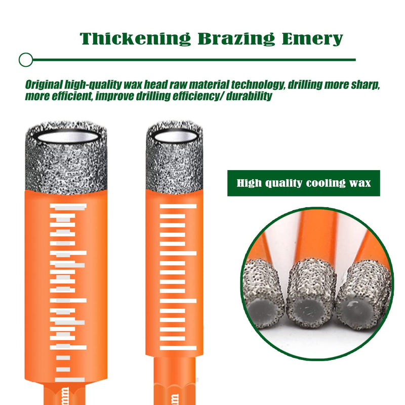 5/8" Dry Diamond Drill Bit Set, 6 PCS 16mm Ceramic Drill Bit Diamond Core Drill Bit Tile Drill Bit with Storage Case for Granite Marble Tile Ceramic Stone Glass (Not for Wood) (Orange) 5/8 in Orange