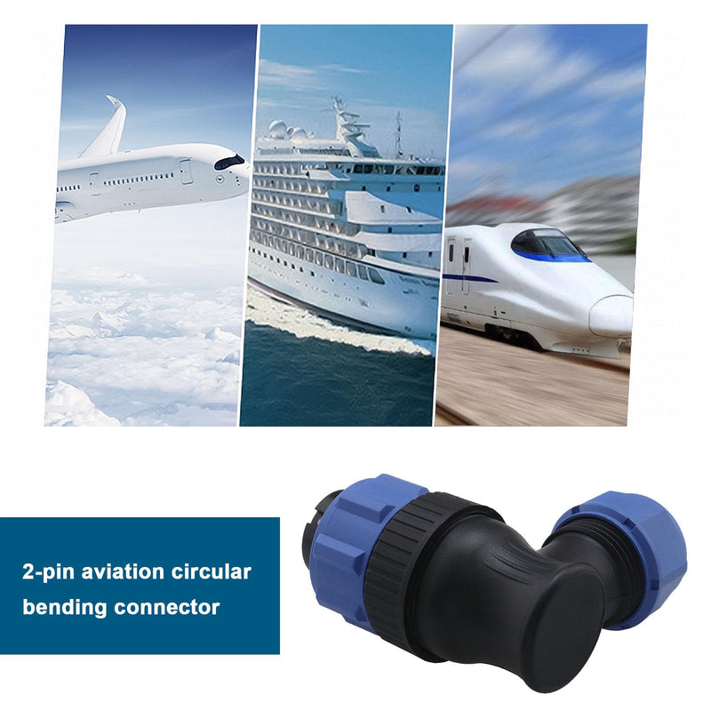 RV 2 Pin Aviation Circular Connector 12V 30A Power Compatible with Bluetti AC200MAX Waterproof IP68 Outdoor SP2111 2-Pin Aviation Circular Connector Right Angle