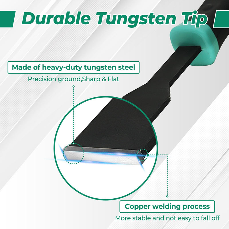 2PCS Carbide Scraper Set(1-1/4 inch & 5/8 inch),Super Gasket Scraper with Durable Tungsten Tip for Remove Gaskets, Carbon and More from Varied Surfaces 1x5/8" +1x1-1/4"