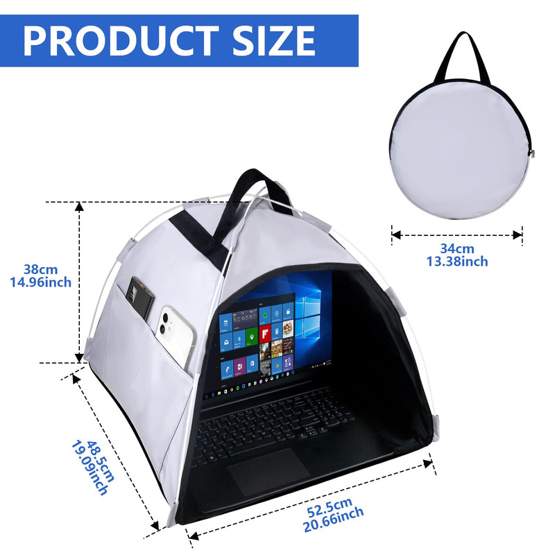 Universal Laptop Sun Shade and Privacy Foldable Shield Working Outdoor Travel Sun Shield for 13-16 inch MacBook Air Pro Dell Asus PC,(Have patents),Grey