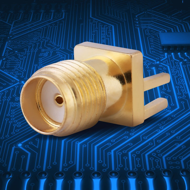 Pack of 10 Brass SMA Female Socket Jack PCB Mount 50 Ohm RF Connectors SMA Connector for Wireless Devices Equipments and Floor Transmission Systems