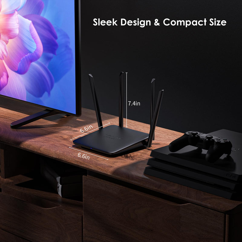 WAVLINK BE3600 WiFi 7 Router, Dual Band Gaming Router with Gigabit Ports, MLO, 4096-QAM & Multi-Rus Tech, Support Mesh/AP/Repeater Mode, Guest WiFi, QoS, IPv6, VPN