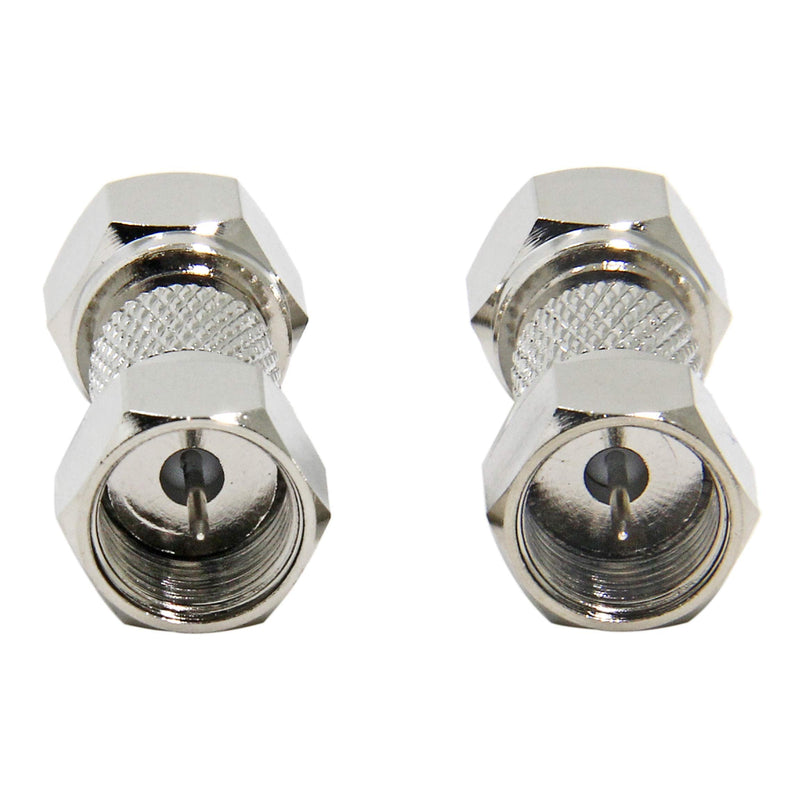 Male to Male Coax Connector, 2-Pack 75 Ohm F Type RG6 Coaxial Cable Adapter, Cable Extension Coupler for TV, Antenna, Splitter, Amplifier