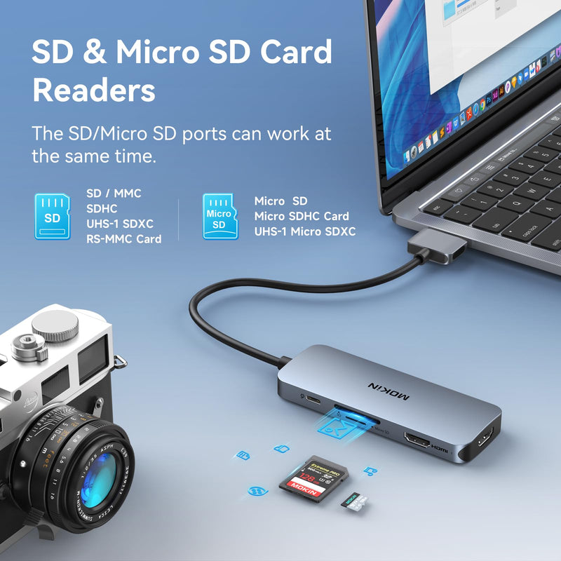 Docking Station for MacBook Pro Air,USB C Docking Station Dual Monitor,Dual HDMI Adapter Hub for Mac MacBook Pro with 2 HDMI(4K @60Hz), 3 USB3.0,SD TF Card Reader and 100W PD USB C Port 8 IN 2