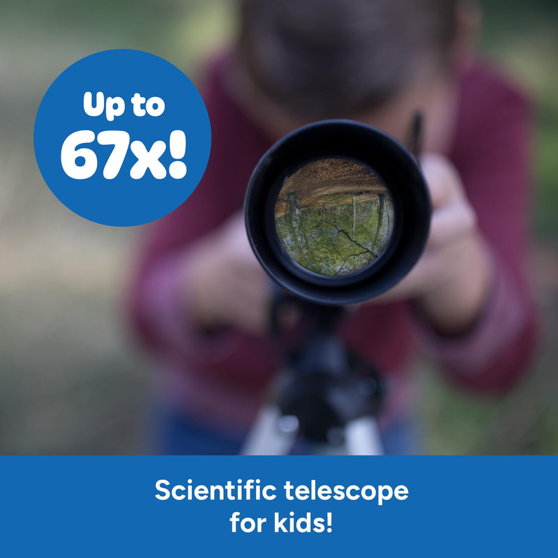 Educational Insights GeoSafari Vega 360 Telescope - 50 mm Beginner Telescope for Kids 8-12, Refractor Telescopes, Astronomical Telescopes for Stargazing, Includes Two Eyepieces and Tripod