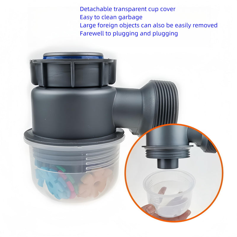 Single Sink Kitchen Drainage Kit Space Saving Flexible Drain Pipe Flexible P-Trap Drain Strainer with 3-1/2 Inch Kitchen Sink Drain Assembly Kit One sink drain kit Gray
