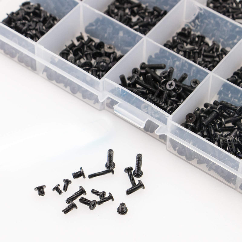 CO-RODE 900pcs M2 M2.5 M3 Laptop Computer Screws Kit Set for SSD IBM HP Dell Lenovo Samsung Sony Toshiba Gateway Acer Hard Drive SATA, (15-Size) 900