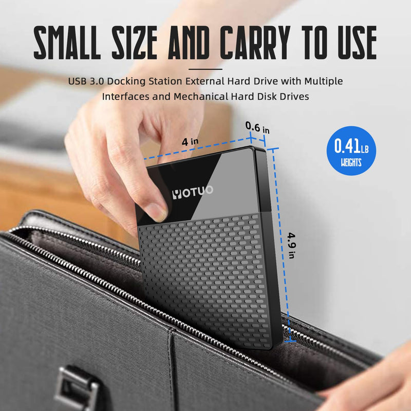 1TB External Hard Drive, USB C Multiport Hub HDD 7-in-1, USB 3.0, SD/TF Card Reader, Docking Station, Multi-Function HDD for Windows, Mac, Android, TV, Phone, Laptop, Desktop, PC 1TB+Docking station Black