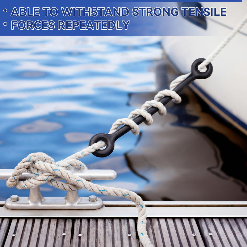 4 Pack 19.5'' Boat Snubber Dock Line Absorber Shock Marine Boat Mooring Line Rubber Snubbers Heavy Duty Flexible Marine Bungee for 7/16"-5/8" (12-16mm) Reducing Impact Noise Secure Mooring 4