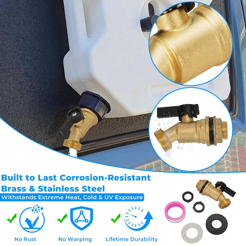 for ROTOPAX Water Containers - Brass Water Container/Rain Barrel Quarter Turn Spigot Kit