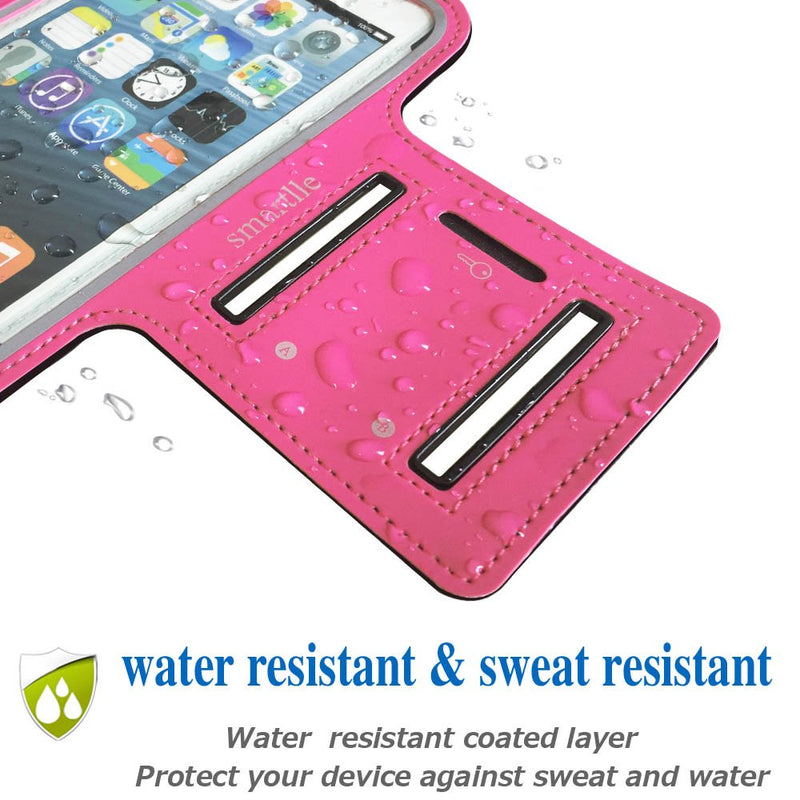 Arm Phone Holder for Running, Armband Cellphone for iPhone 15 14 13 12 11 Pro Max/XR/8 7 6s Plus, for Galaxy A/S/Note Up to 6.9’’, for Exercise Gym Fitness Sports Gear -Pink Pink
