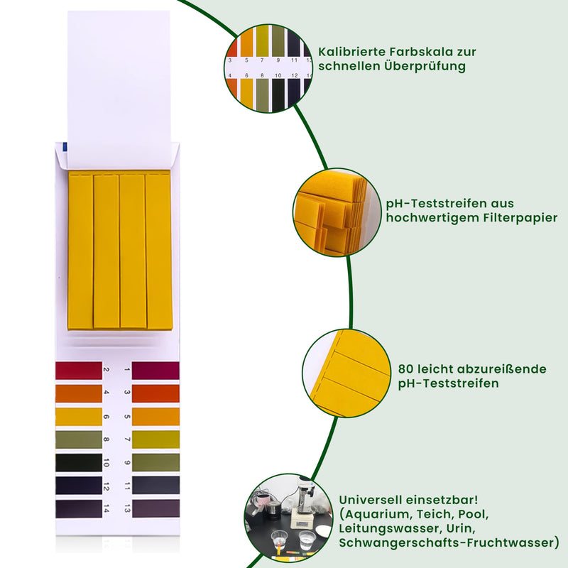 Instinctive-Oase© pH value test strips indicator litmus paper for aquarium pond pool and much more. 80
