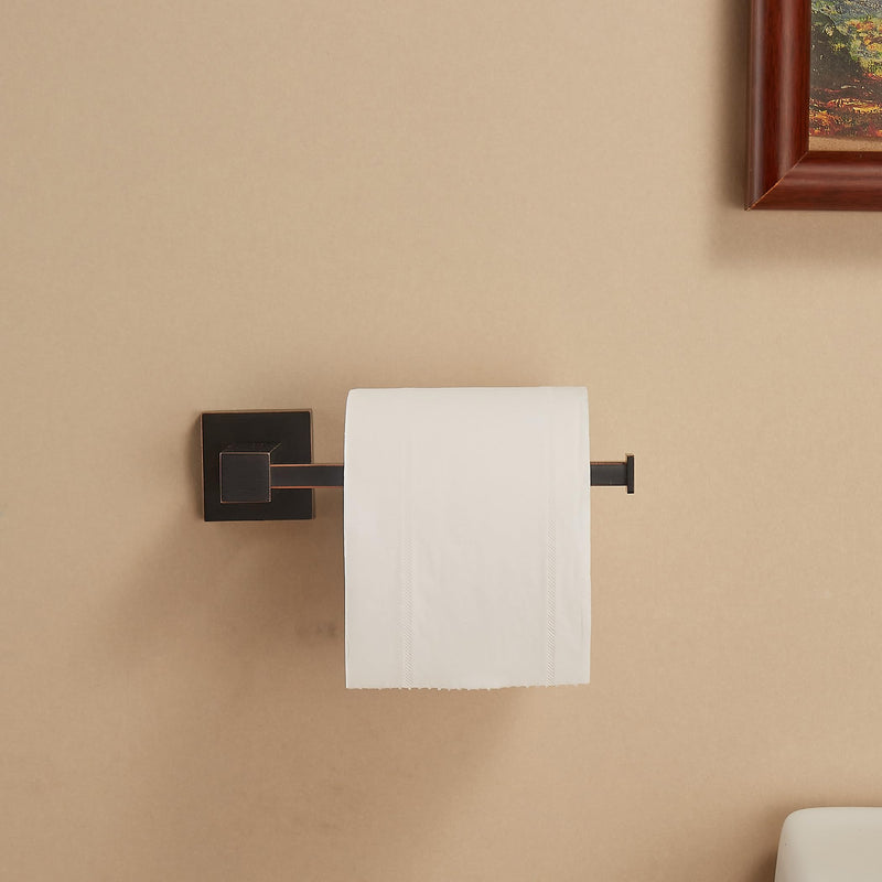 BigBig Home ORB Bathroom Toilet Paper Holder, Toilet Tissue Roll Holders Wall Mounted for Bathroom & Kitchen, Modern Square Style Bronze Style B