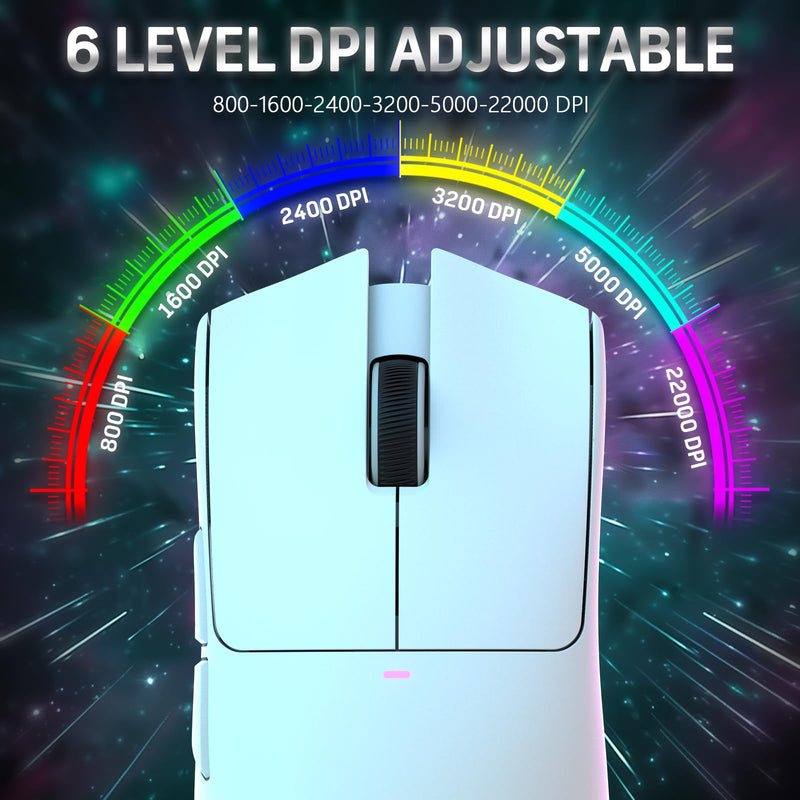 MAGIC-REFINER ATTACK SHARK X11 59g Superlight Wireless Gaming Mouse with Magnetic RGB Charging Dock，BT/2.4G Wireless/Wired Mouse, 22000 DPI，5 Programmable Buttons for PC/Laptop/Mac（White） white