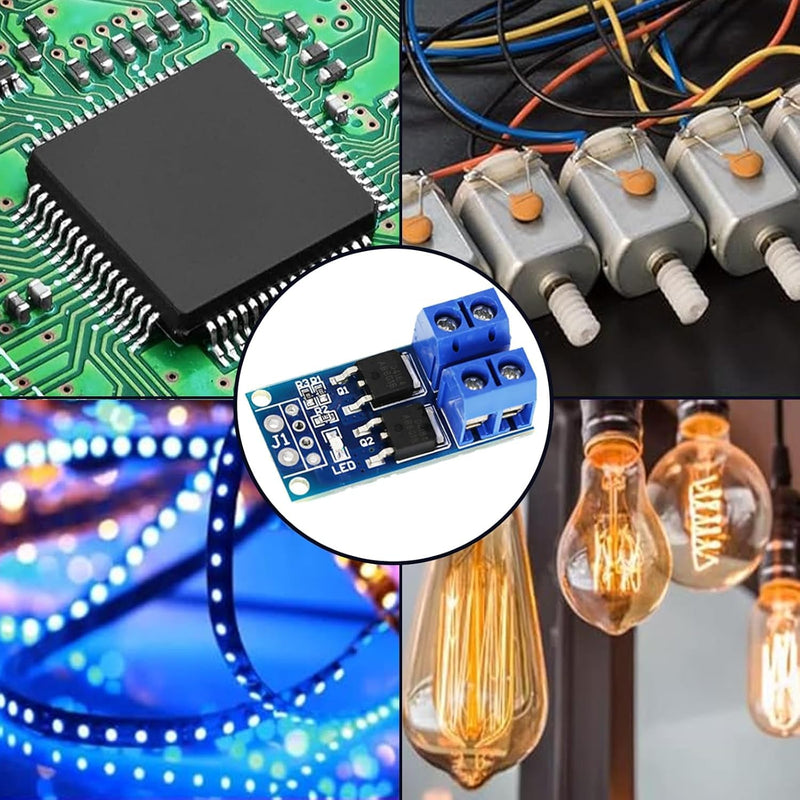 DC 5V-36V 400W FET Trigger Switch Drive Module Board Pack of 8 | Dual MOSFET Driver Module Dual High-Performance Switching Driver Module PWM Controller Switchboard Driver Module for Ar-duino