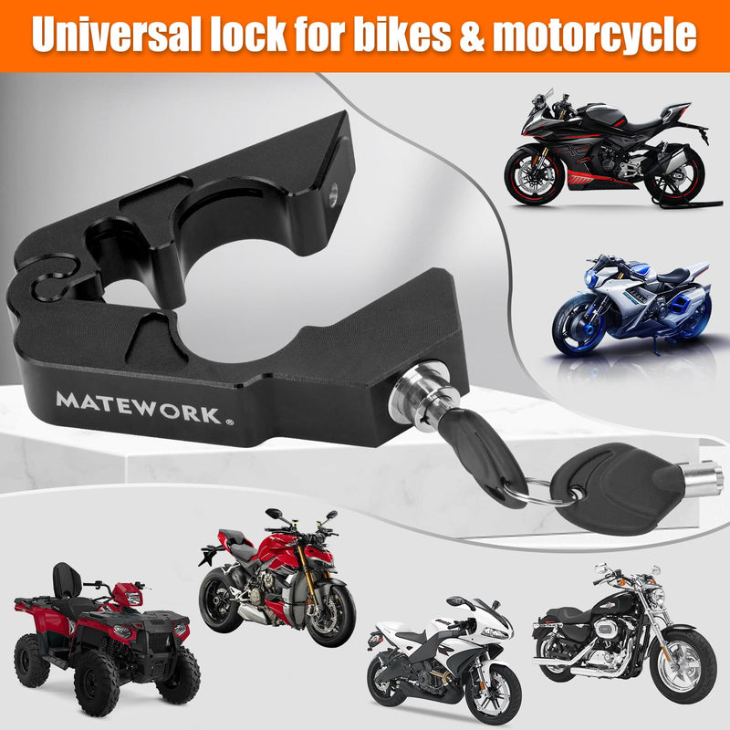 Motorcycle Lock Anti Theft Heavy Duty, Motorcycle Handlebar & Brake Lock with Helmet Lock, Bike Lock, Universal for All Bike Motorcycle Black