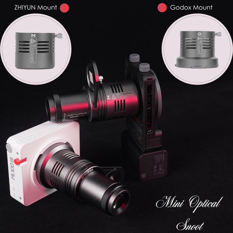 CX100 Mini Optical Snoot Gobos Accessories with ZY Mount Adapter, Spotlight Attachment Shape Light Compatible with ZHIYUN Molus X100,CX100,GodoxG ML100BI,ML100R Mini Mount for Z&G