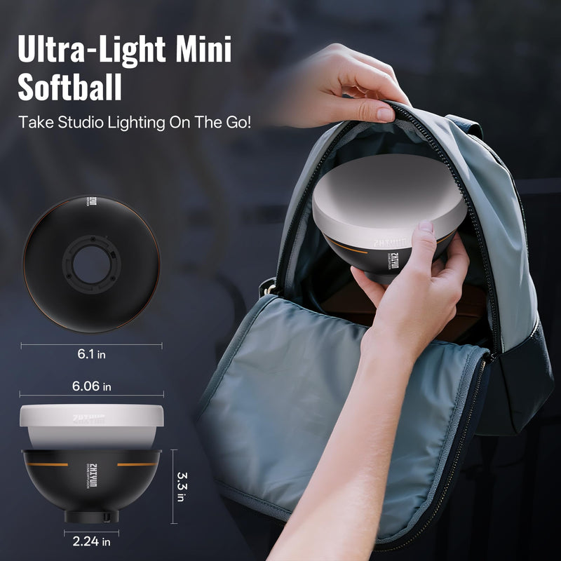 ZHIYUN Mini Dome Diffusion Softbox ZY Mount [Official] Quick Folding Quick Set Up with Diffusers/Honeycomb Grid Compatible with X100 X60 Series CX100 G60 CX50 Soft Light Video Recording Portraits Mini Lantern Softbox