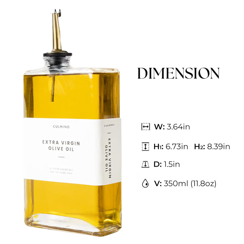 Olive Oil Dispenser Bottle - Refillable Glass Bottles for Kitchen - Syrup Container for Vinegar and Soy Sauce, Pack of 2 2 Pack
